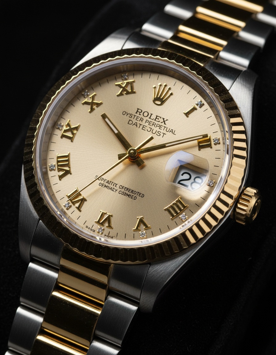 Montre Rolex Datejust de luxe en or et acier