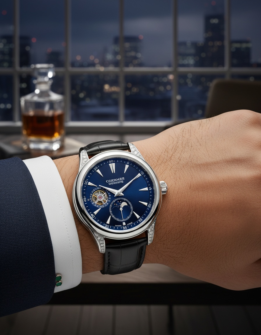 Personne recevant son paiement après vente de montre de luxe